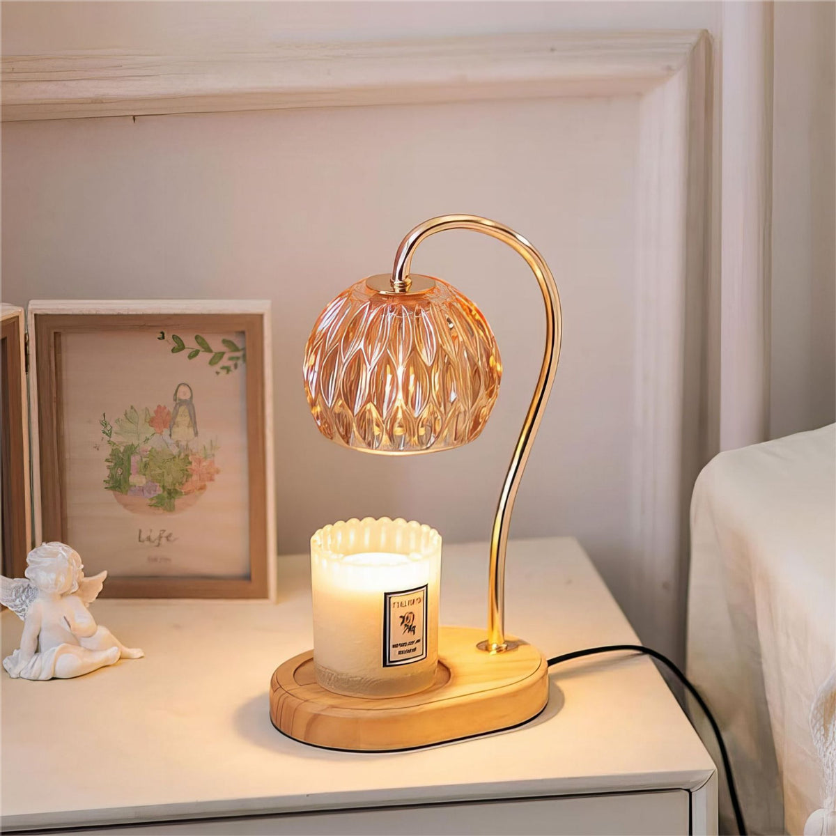 Vintage-inspirierte Glas-Tischlampe
