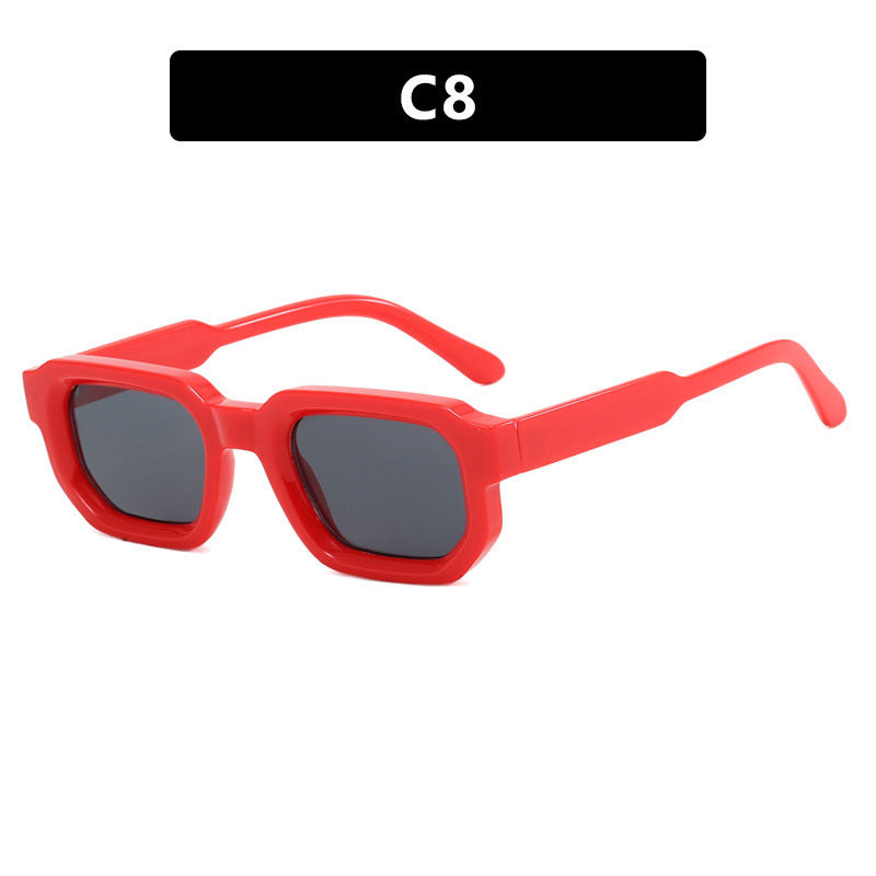Damen geometrische Sonnenbrille mit stylishem transparentem Rahmen und polarisierenden Gläsern Brehn