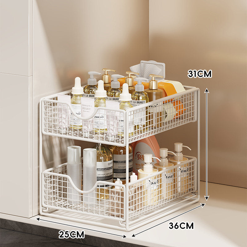 Drei-Tier Schubladenregal Organizer aus Netz für Küche und Badezimmer