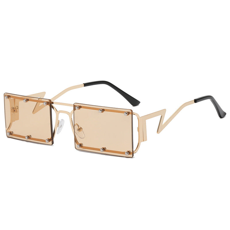 Damen extravagante Oversized-Sonnenbrille mit geometrischem Rahmen Brehn