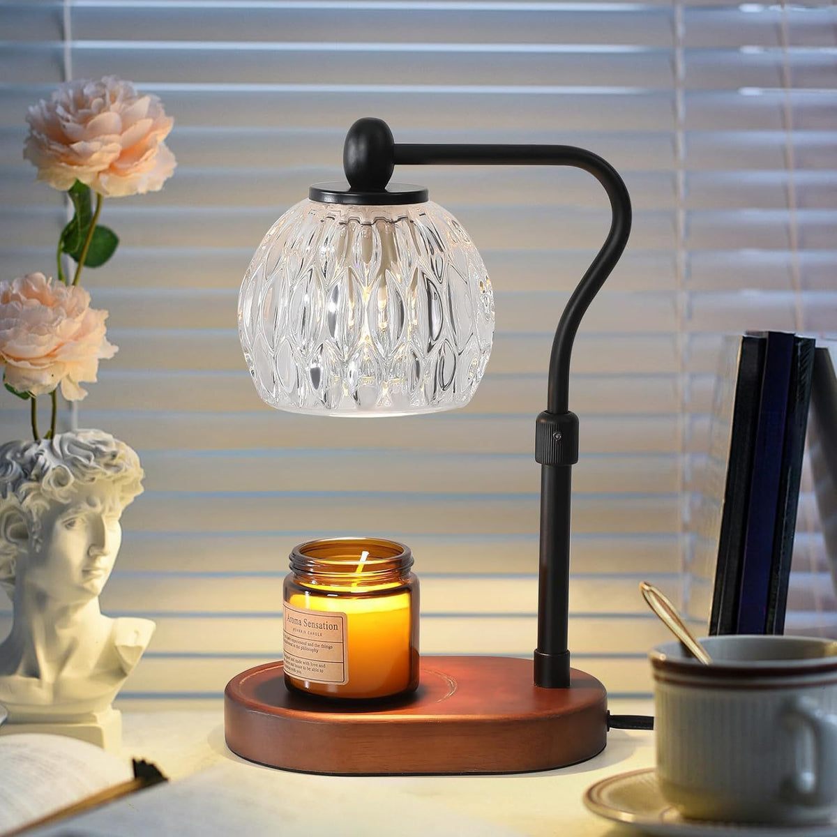 Vintage-inspirierte Glas-Tischlampe