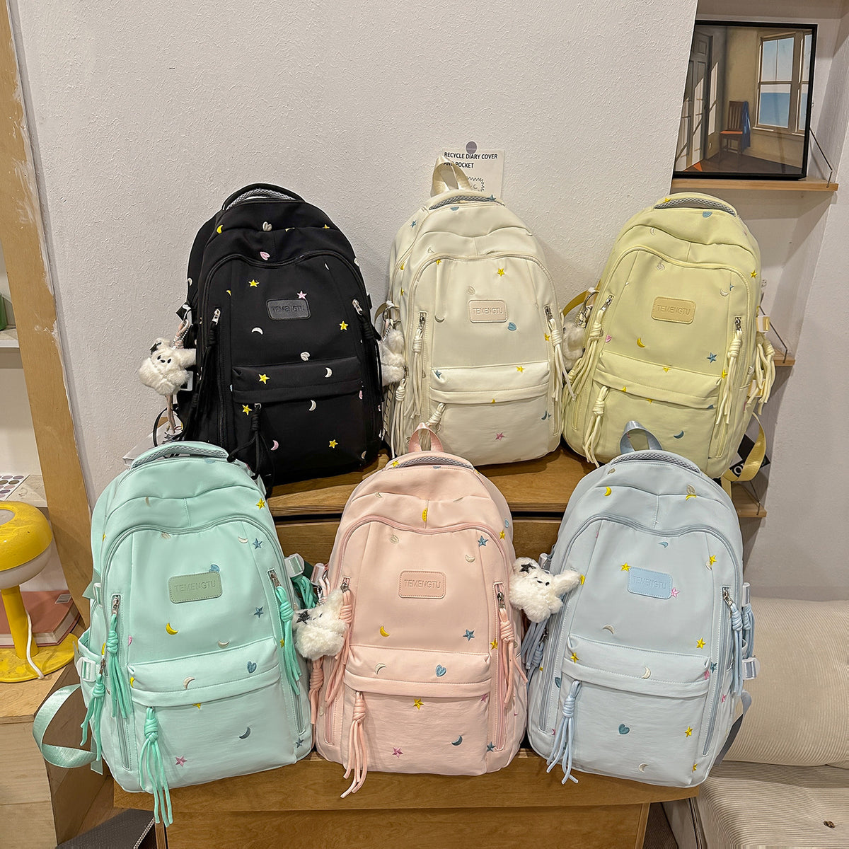 Stylischer Bestickter täglicher Rucksack Brehn