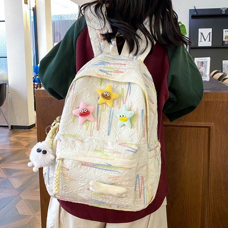 Rucksack Aus Hochwertigem, Farbenfrohem Material mit Verspielten Applikationen Brehn