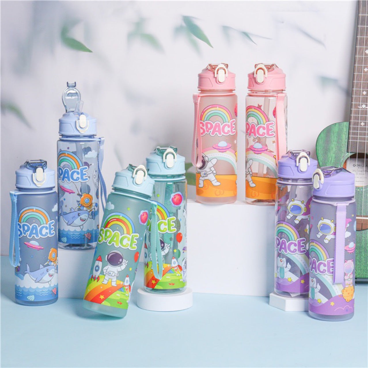 Damen Motivierende Tritan Trinkflasche mit praktischem Klappverschluss Brehn