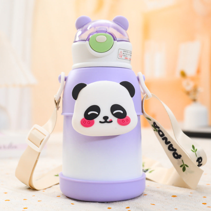Damen Isolierte Trinkflasche mit buntem Hasenmotiv Brehn