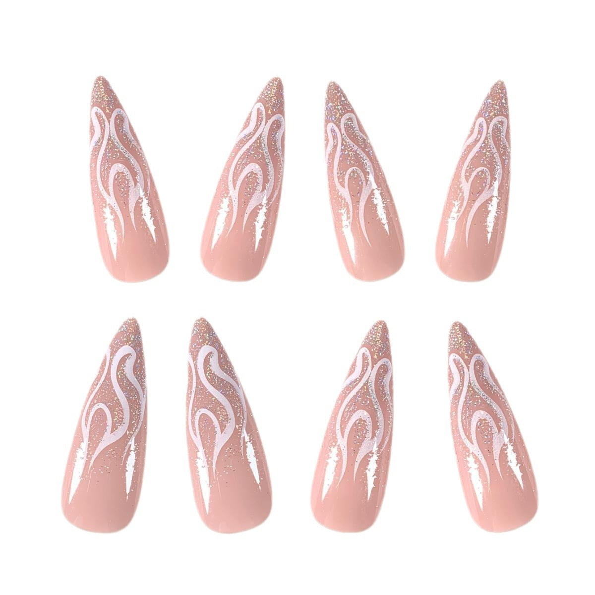 Flame Accent Stiletto Nagelkunst