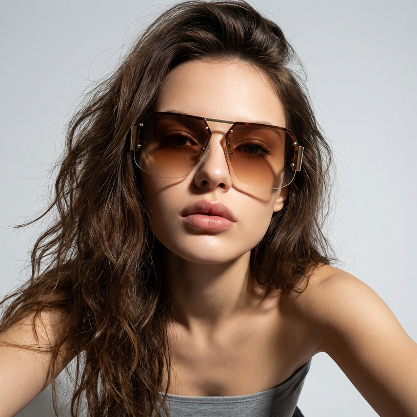 Damen oversized Sonnenbrille mit markantem Rahmen und sanften Farbverlauf Brehn
