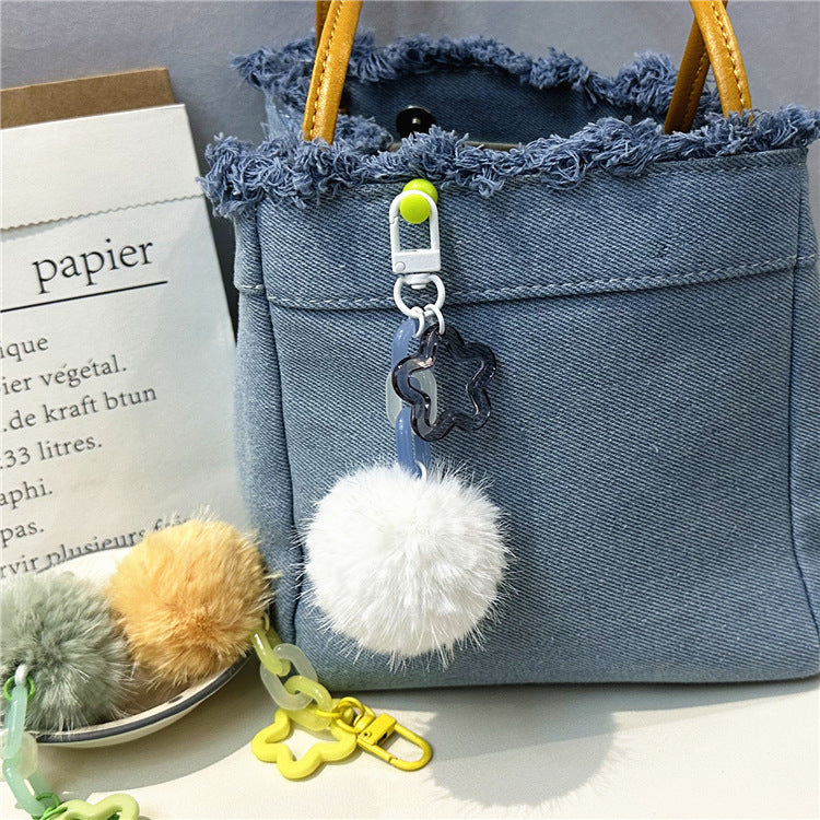 Niedlicher Flauschiger Pom-Pom Schlüsselanhänger Brehn
