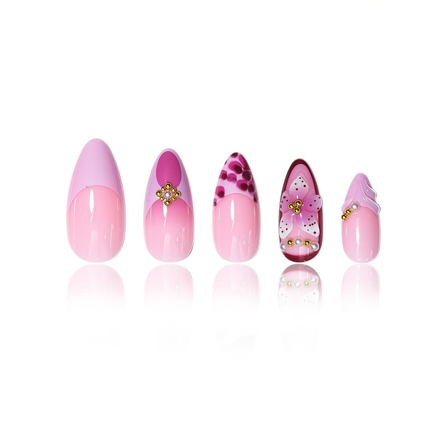 Elegante Blumen-Acryl-Nagelerweiterungen Brehn