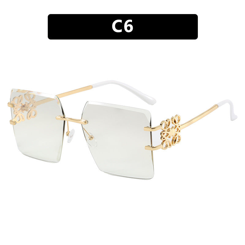 Damen Designer-Sonnenbrille mit auffälligem geometrischem Rahmen Brehn