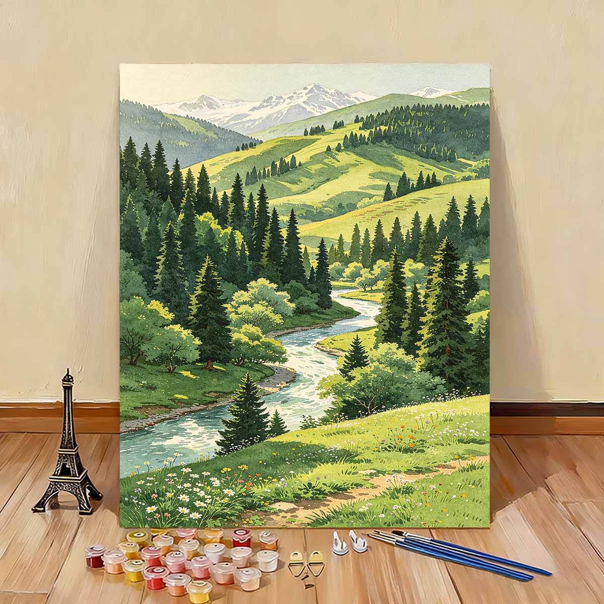 Scenic Nature Landscape Malen nach Zahlen Set Brehn