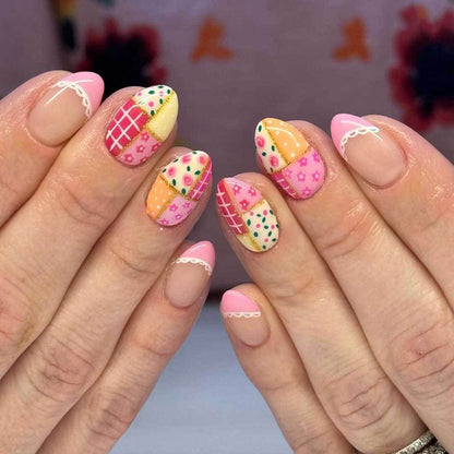 Künstlerisches Patchwork Nagelkunst Kit