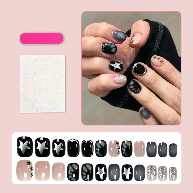 Kunstnagelset mit kreativen Sternen- und Glitzerdesigns Brehn