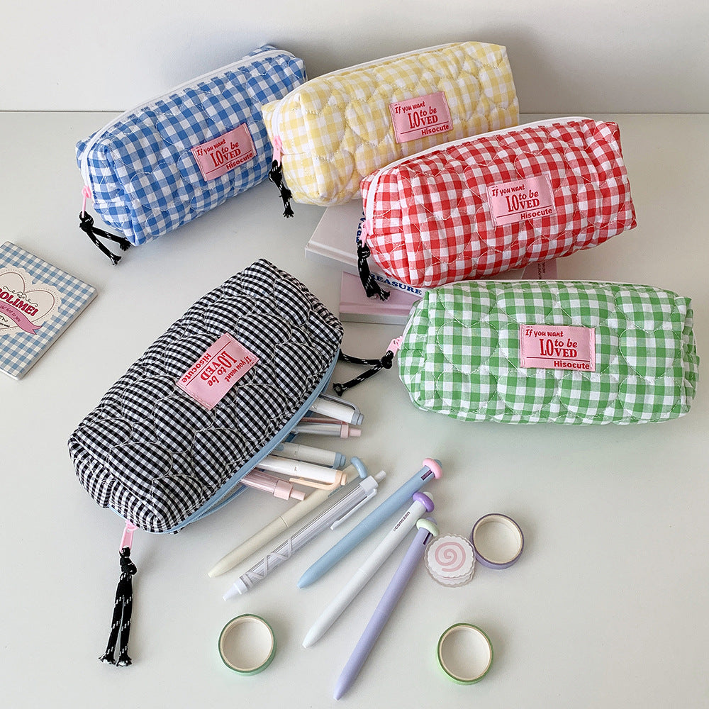 Gepatchtes Gingham Stiftetui Brehn