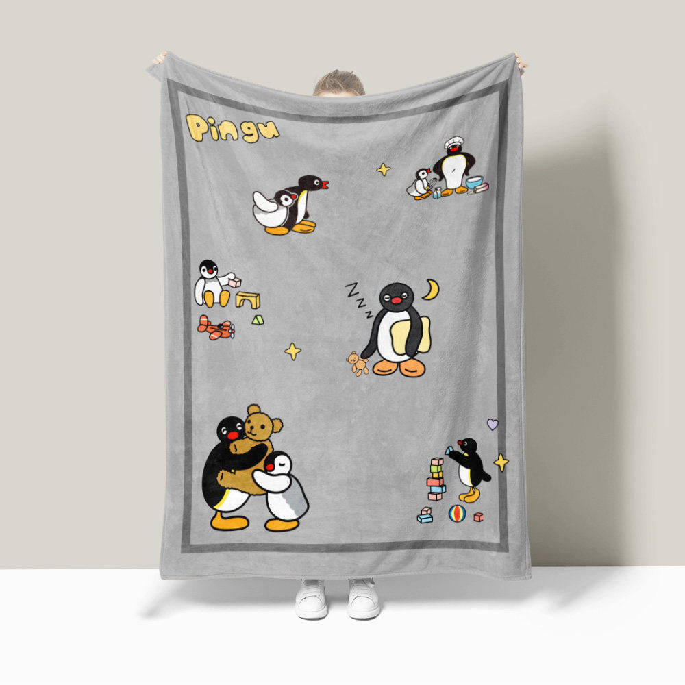 Verspielt Pinguin-Themen Plüschfleece-Decke