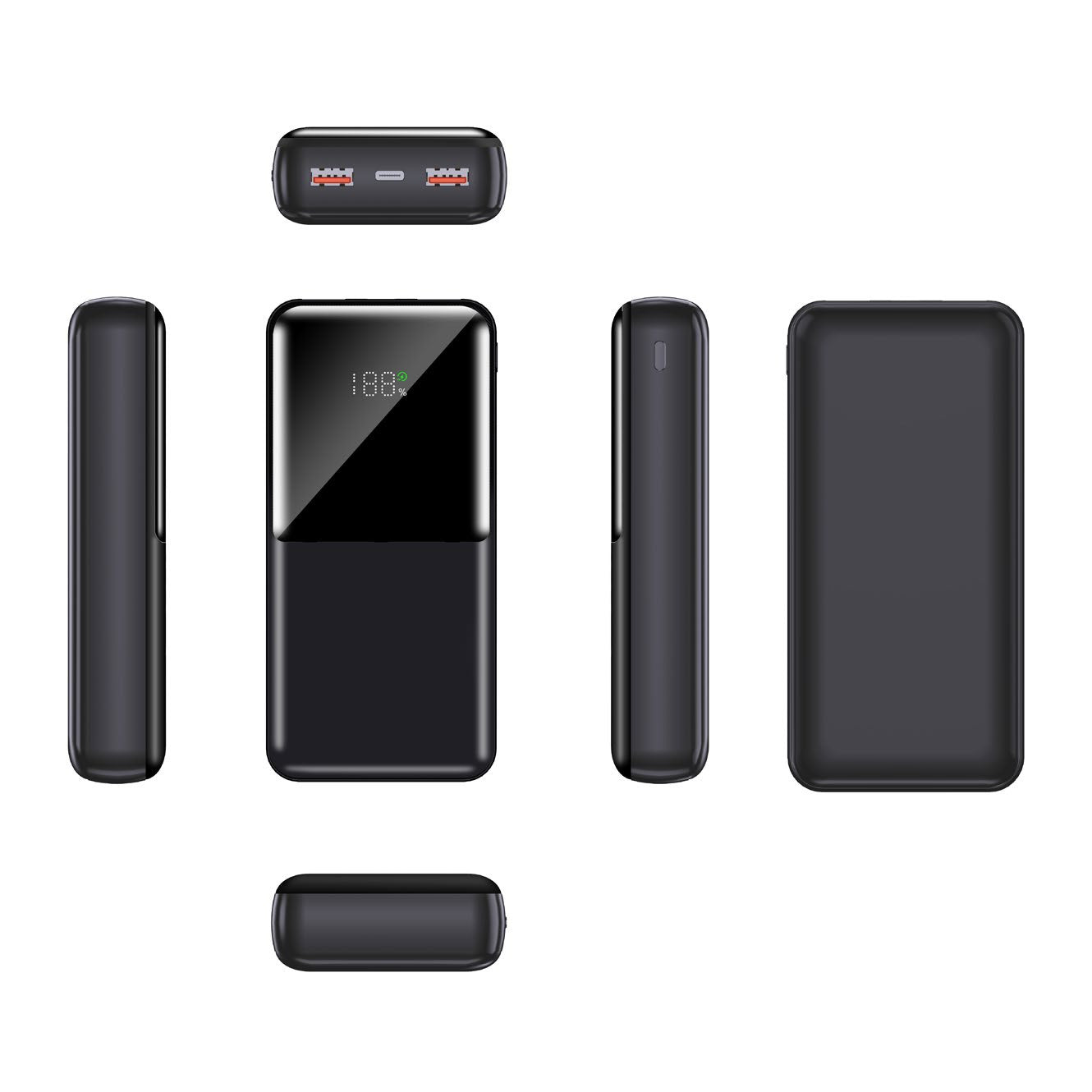 Powerbank mit Multifunktionalem Schnellladesystem und Digitaler Ladestandsanzeige Brehn
