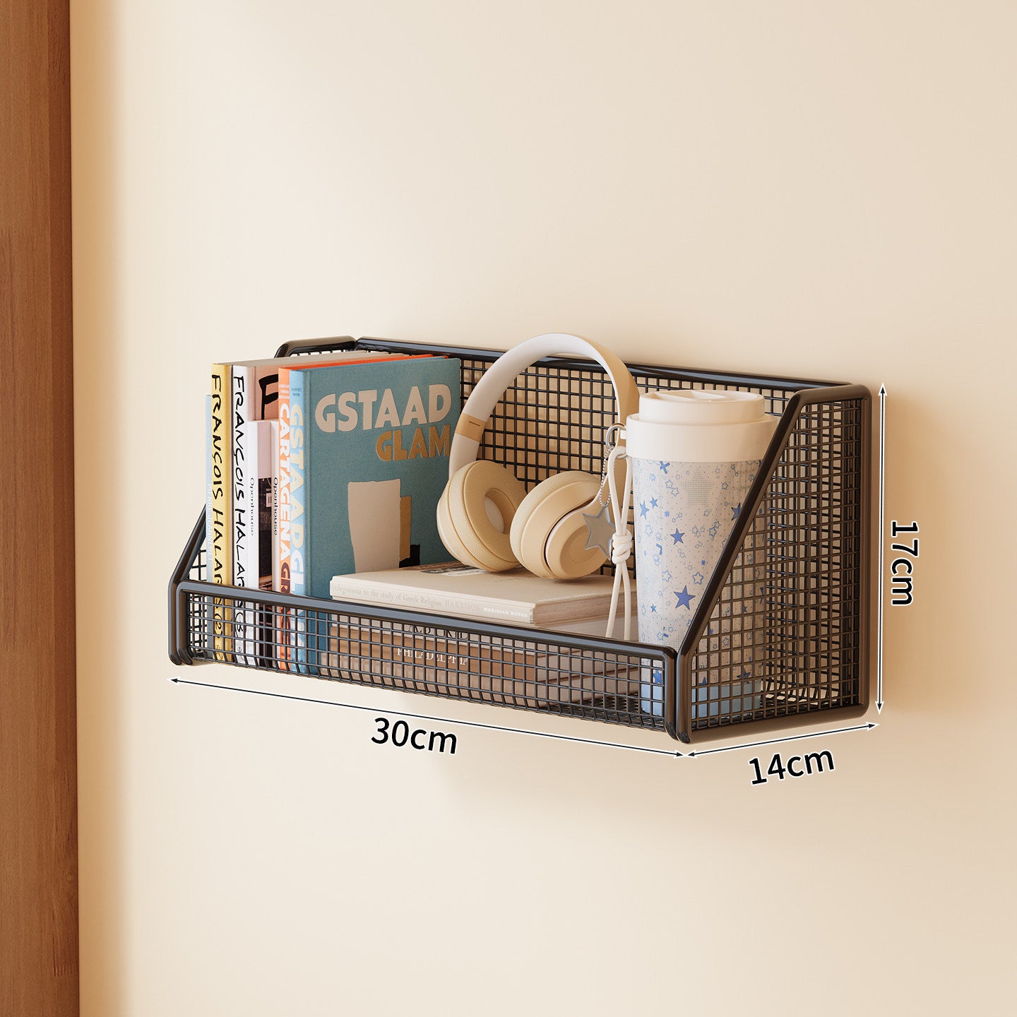 Wandmontierte Mesh-Speicherablage Brehn