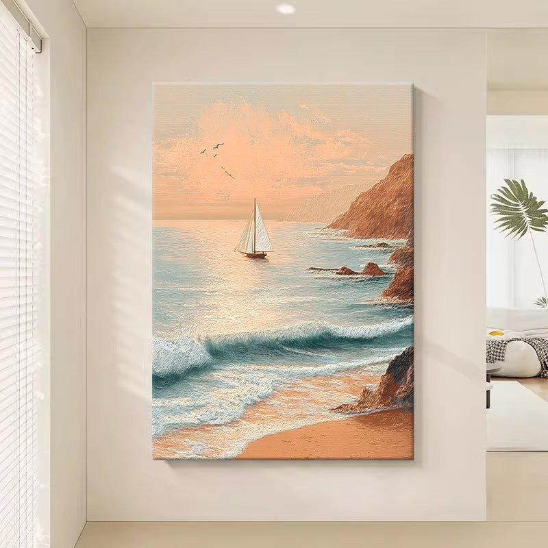 Texturiertes Seascape-Leinwandkunstwerk