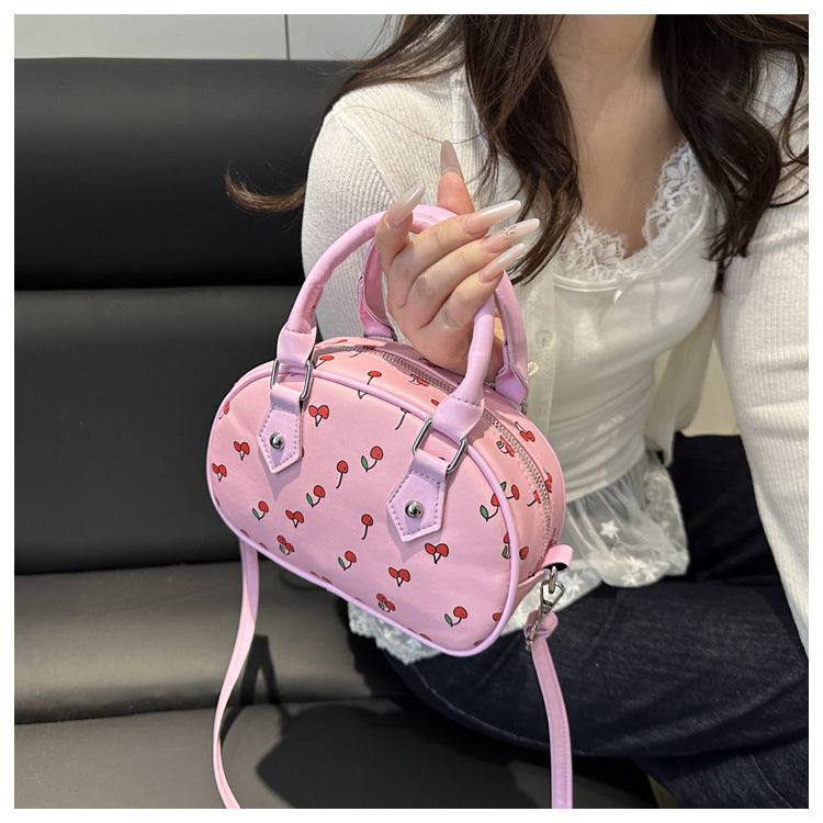 Verspielte Kirschen-Print-Handtasche Brehn