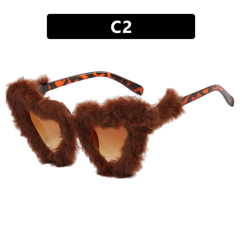 Damen Pfoten-Sonnenbrille mit luxuriösem Pelzbesatz Brehn