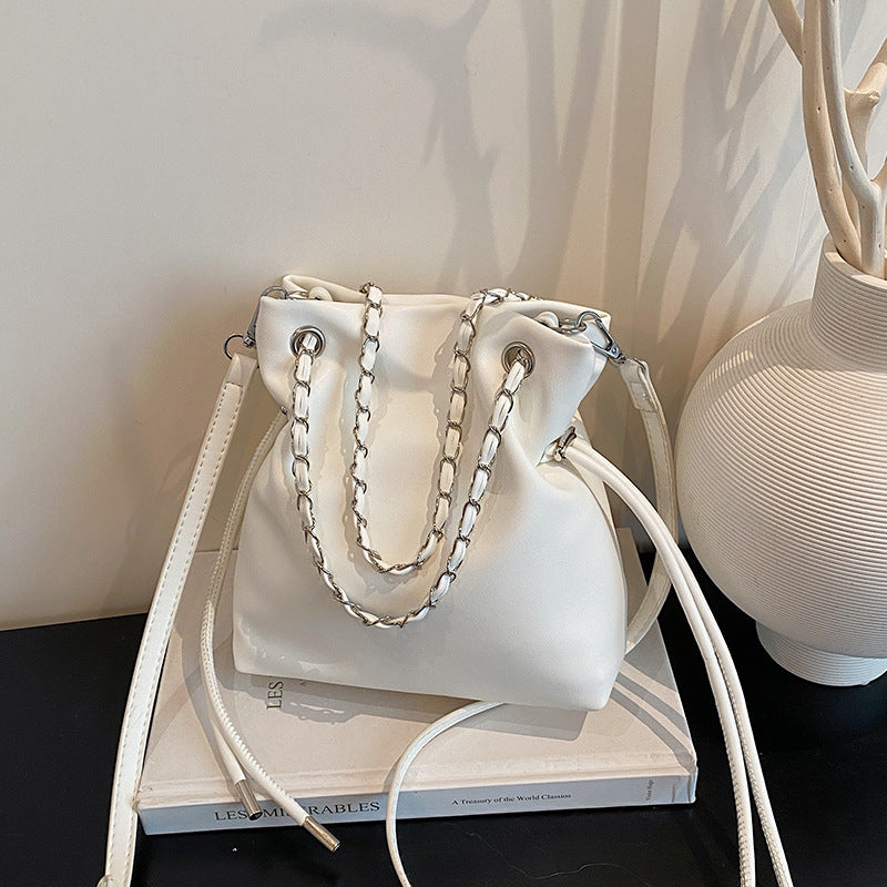 WoChic Lässige Leder Bucket Bag Brehn