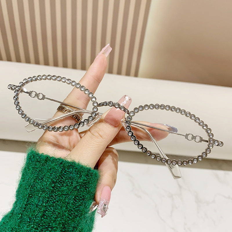 Damen Designer-Brillengestell mit extravagantem Perlenrahmen Brehn