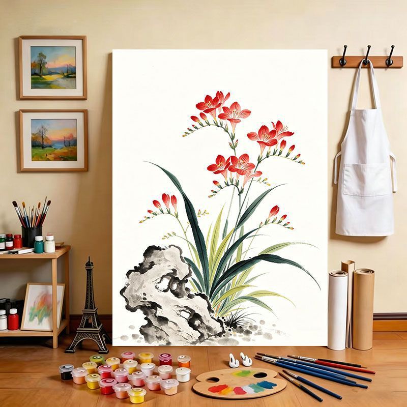 Blumeninspiriertes Leinwandkunstwerk Brehn