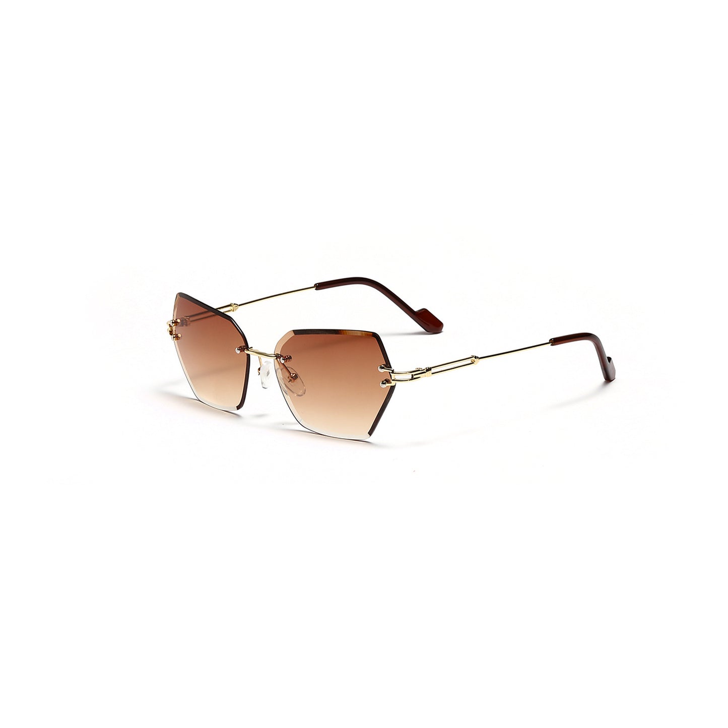 Damen moderne Sonnenbrille mit stilvollem sechseckigem Rahmen Brehn