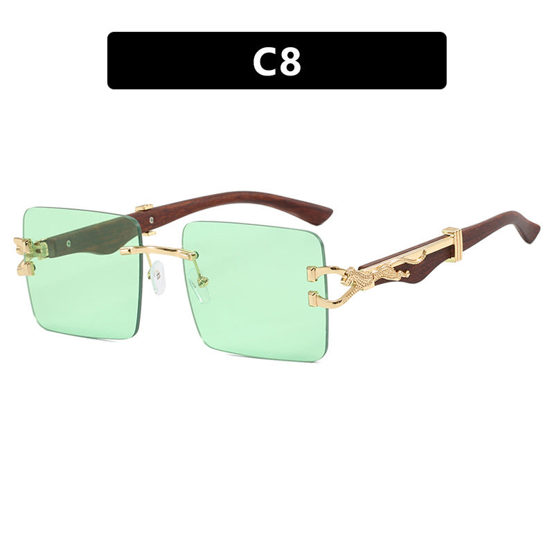 Damen elegante quadratische Sonnenbrille mit hochwertigem Holzrahmen Brehn
