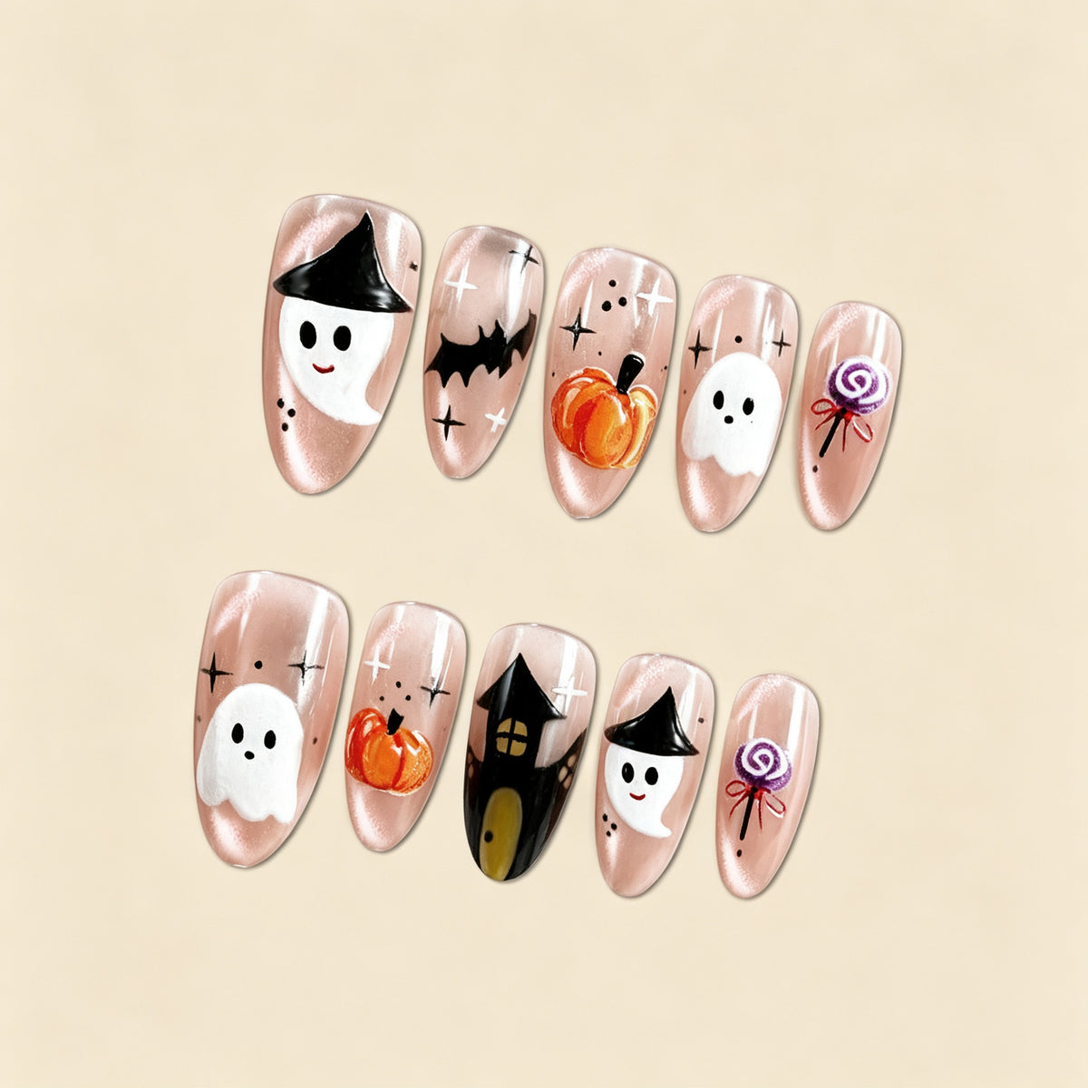 Kreatives Halloween Kunstnagelset Brehn