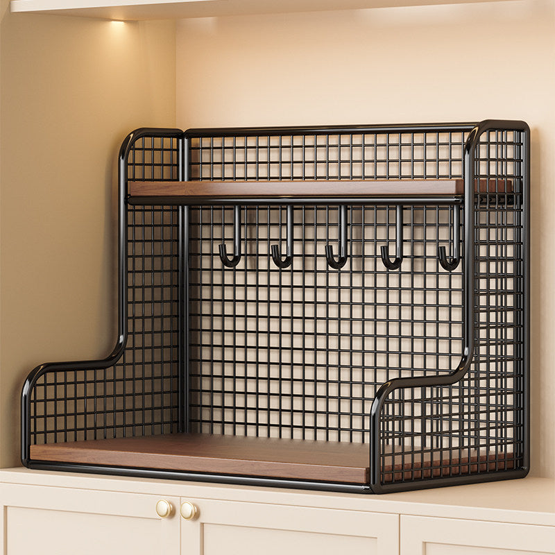 Wandmontierter Doppelregalorganisator mit Haken Brehn