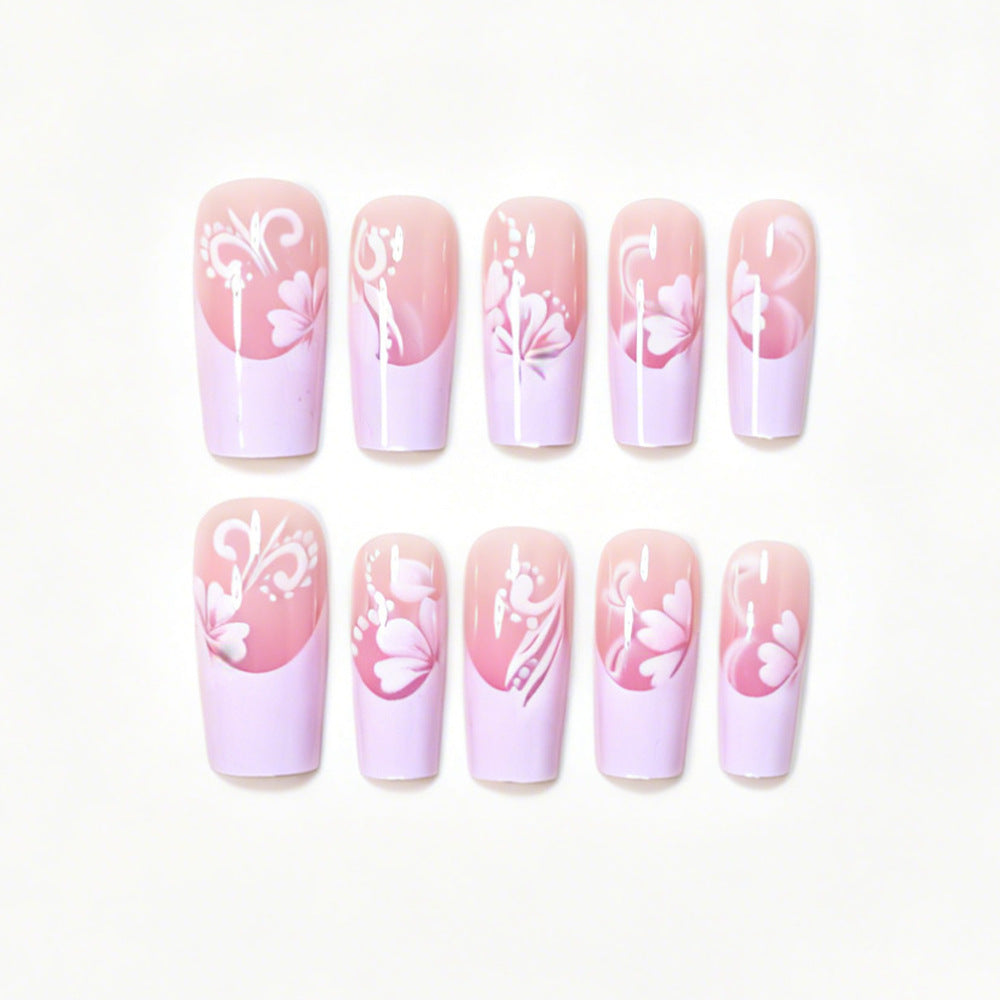 Florales Akzent Press-On Nagelkunst-Set Brehn