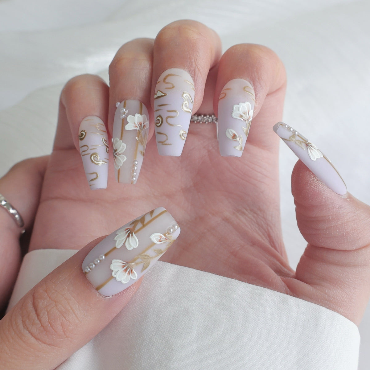 Dekorative Blumen Nagelaufkleber mit mattem Finish