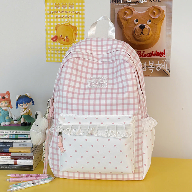 Stylische Gingham-Print Freizeit Rucksack Brehn