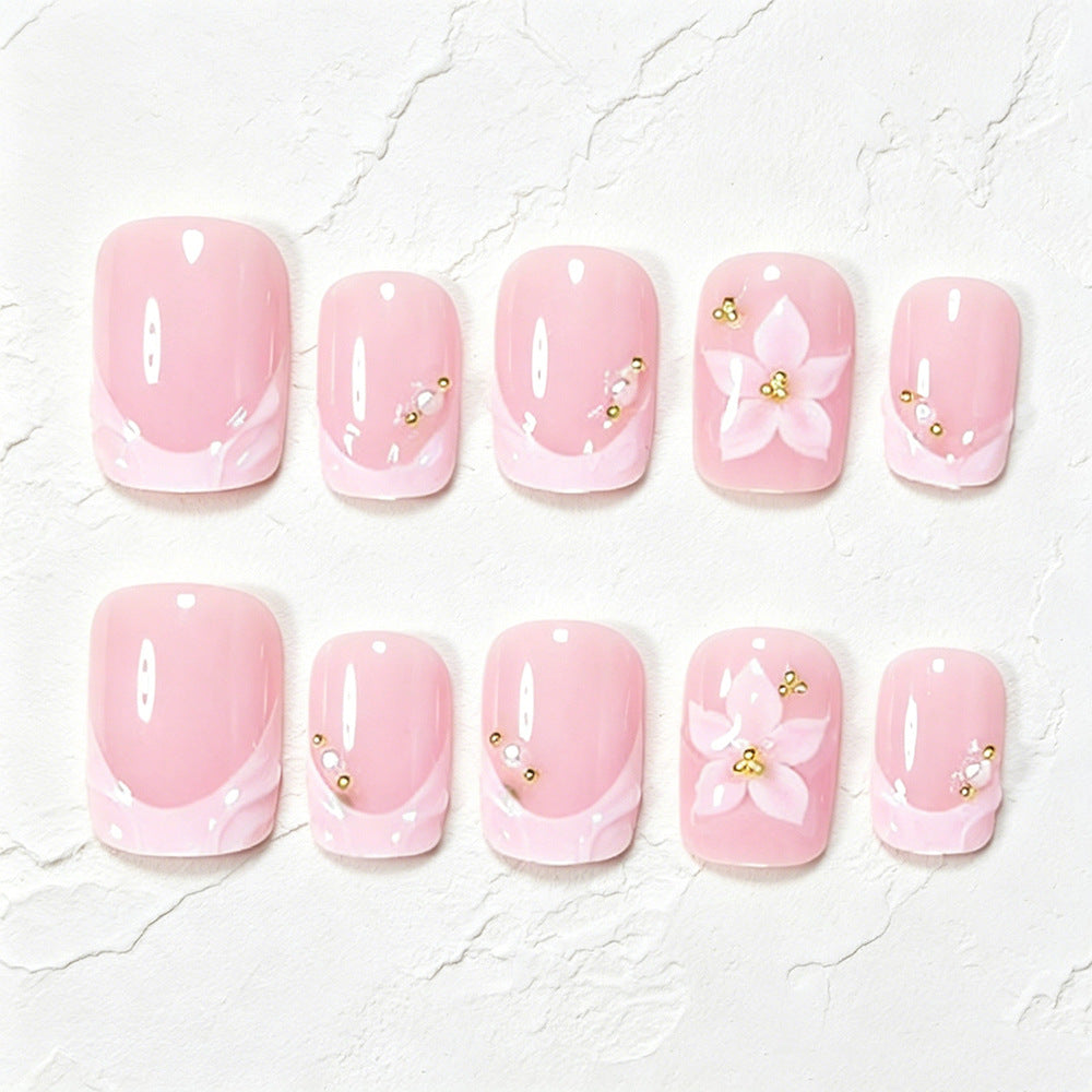 Florale Akzent Press-On Nagelkunst Set Brehn