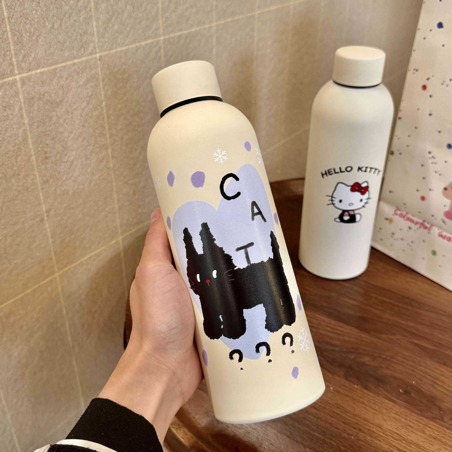 Damen Isolier-Trinkflasche mit originellem Hello Kitty Design Brehn