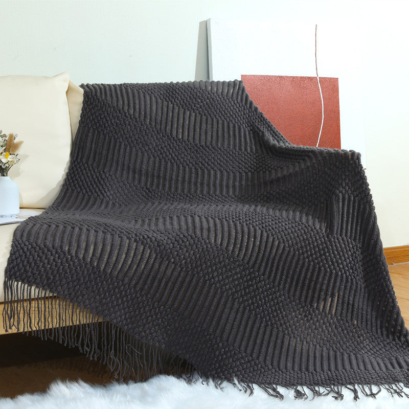 Damen hochwertige Strickdecke mit strukturiertem Design Brehn