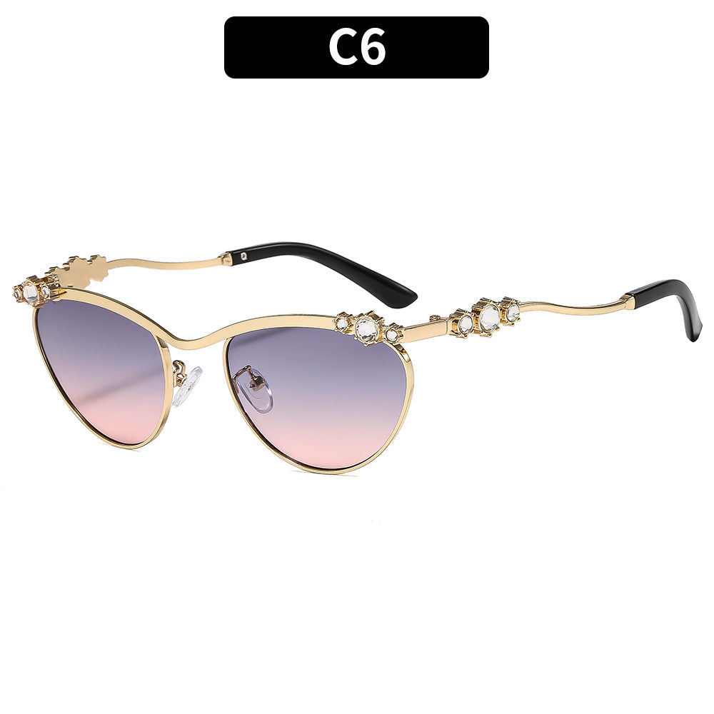 Damen Designer-Sonnenbrille mit funkelnden Details Brehn