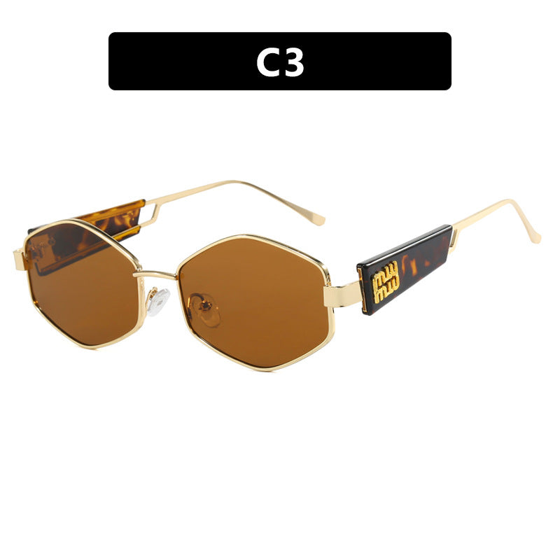 Damen geometrische Sonnenbrille mit modischem Design und UV-Schutz Brehn