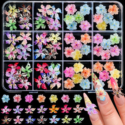 3D Floral Nail Art Charms Set