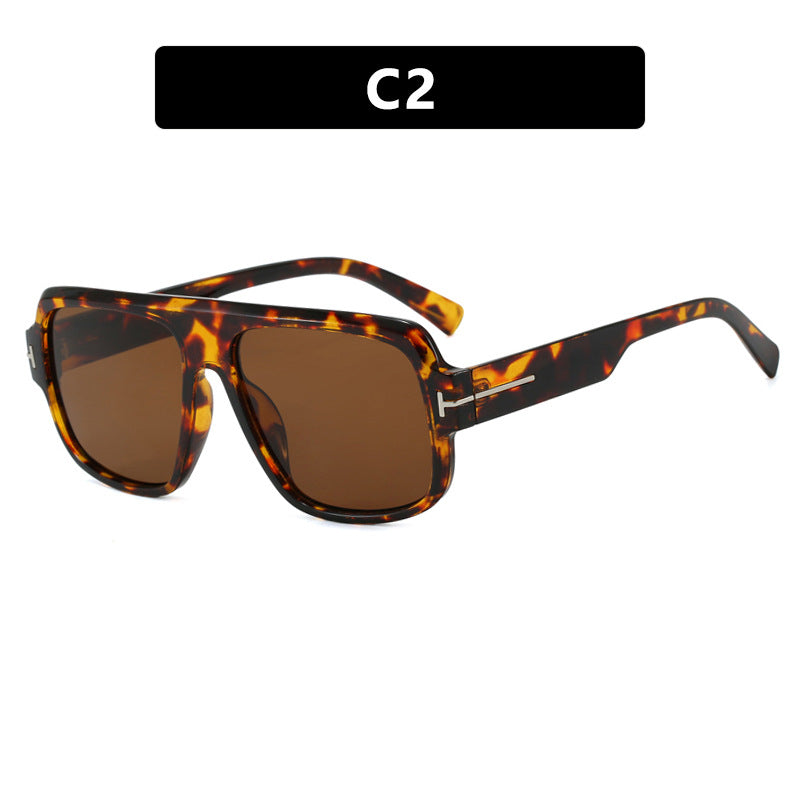 Damen modische quadratische Sonnenbrille mit trendigem Schildkrötenmuster Brehn