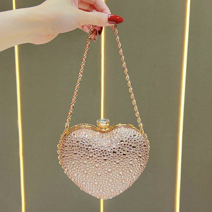 Herzförmige Strass-Abendtasche