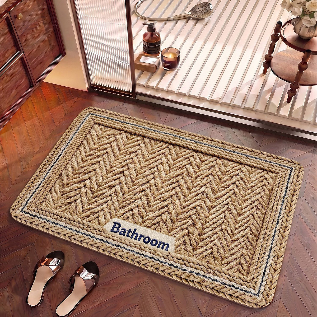 Elegante strukturierte Badezimmermatte