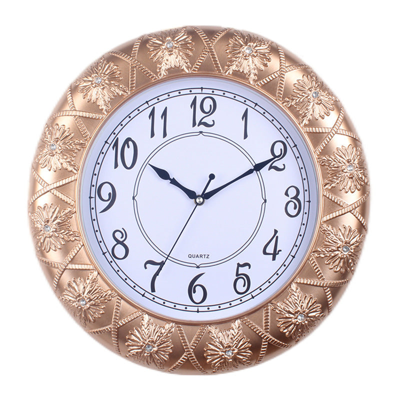 Elegante Wanduhr mit Filigranem Blumendesign Brehn
