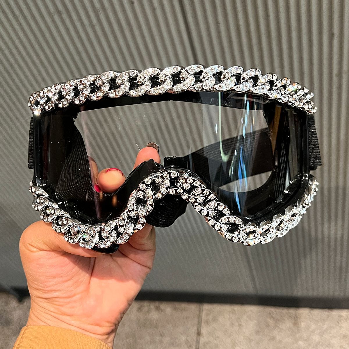 Damen modische Skibrille mit strassverziertem Rahmen Brehn