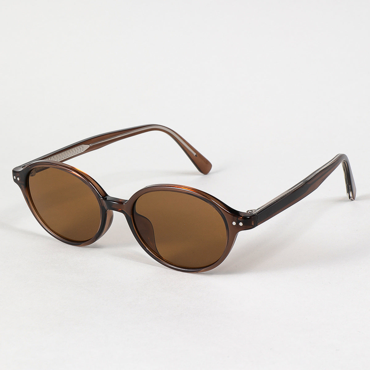 Damen modische Sonnenbrille im Retro-Stil mit braunen Gläsern Brehn