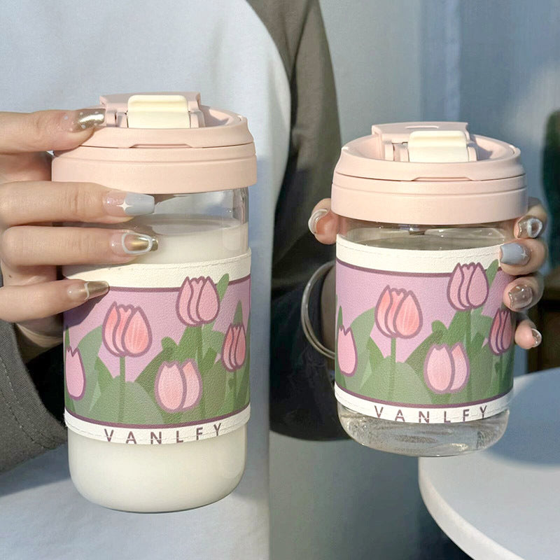 Damen Isoliertrinkbecher mit elegantem Blumenmuster Brehn