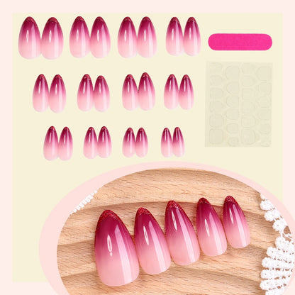 Künstliches Nagelset mit Ombre-Design und Glitter-Spitzen Brehn
