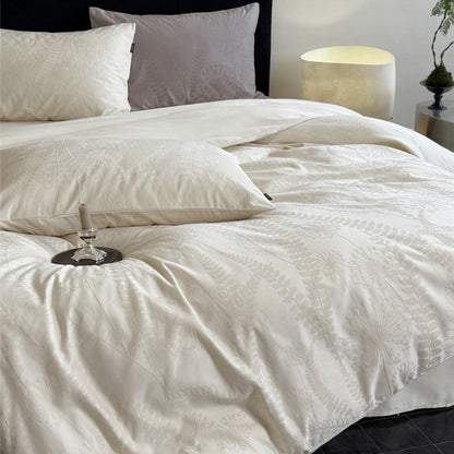 Jacquard Botanische Baumwollsatin Bettbezug Set mit verstecktem Verschluss