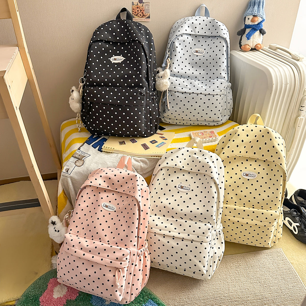 Stilvolle Punktmuster Leichte Rucksack Brehn